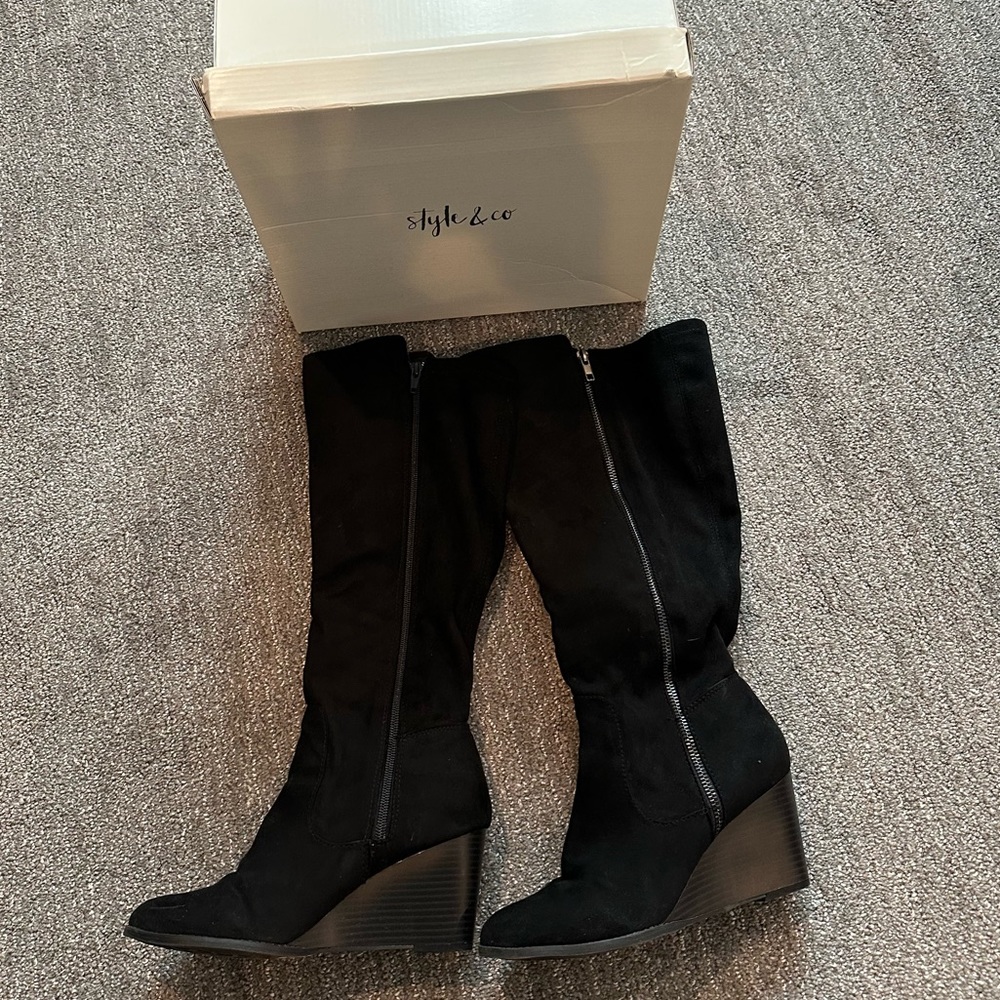 Style & Co Wedge Knee High Boots